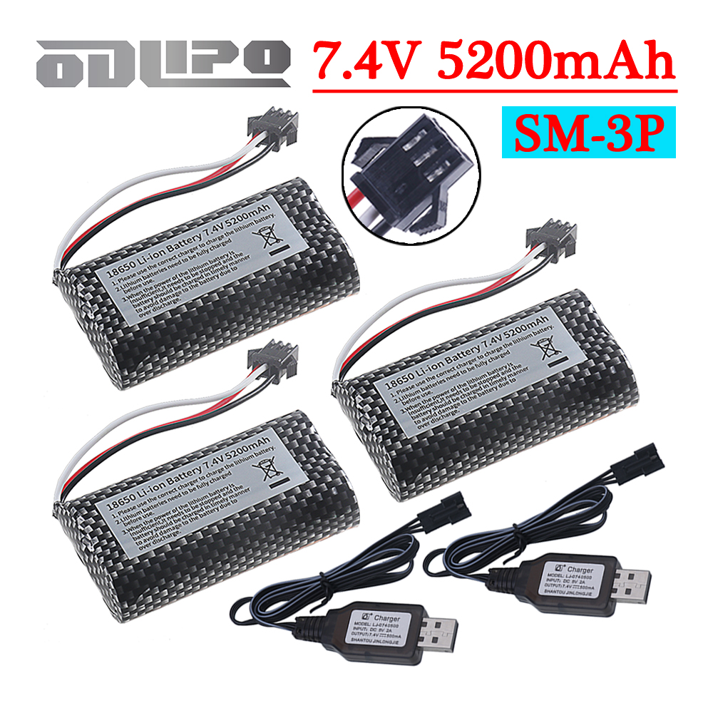 Rc Hobby Charger - 18650 Li-ion 7,4 V 5200mAh batería