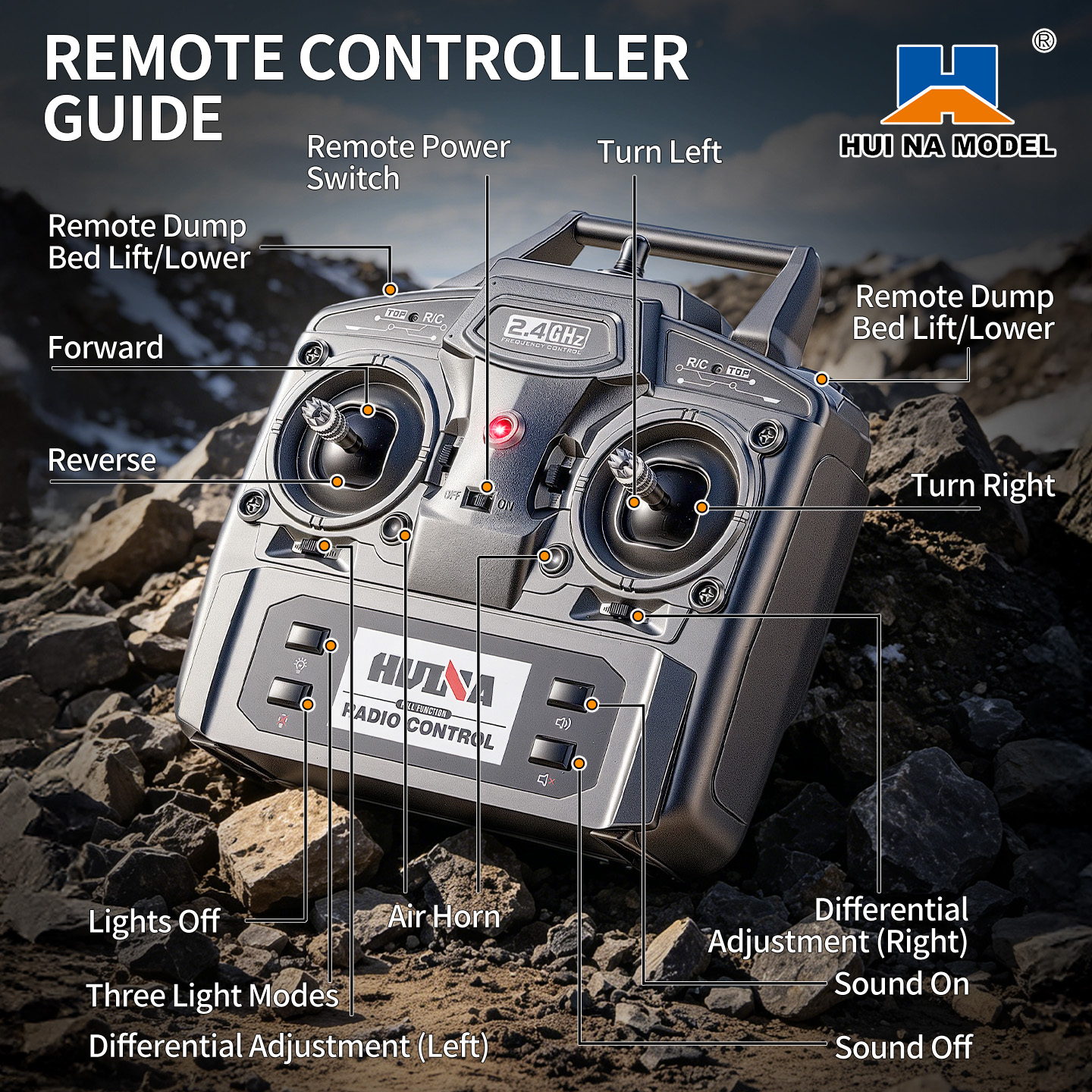 Nuevo Camión Volquete RC HUINA - Rc Hobby Light reseña y precio