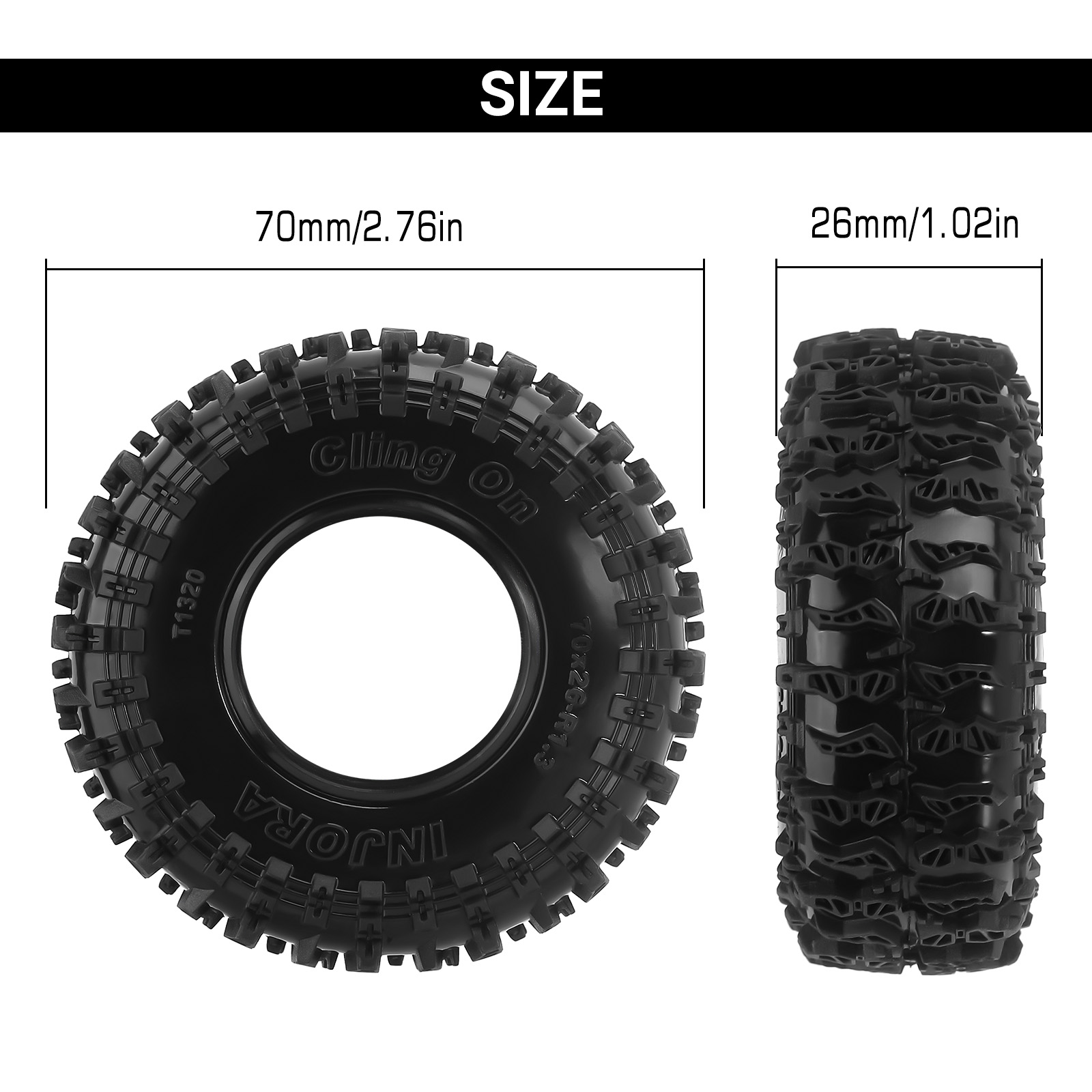 Neumáticos ClingOn INJORA de 1 - Rc Tire Foam Insert reseña y precio
